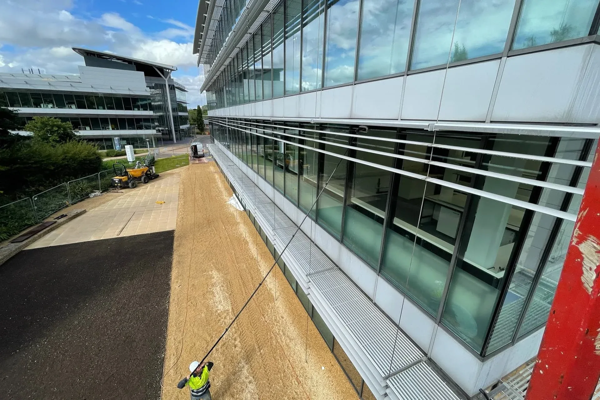 Commercial window cleaning service by DMC Facilities Management
