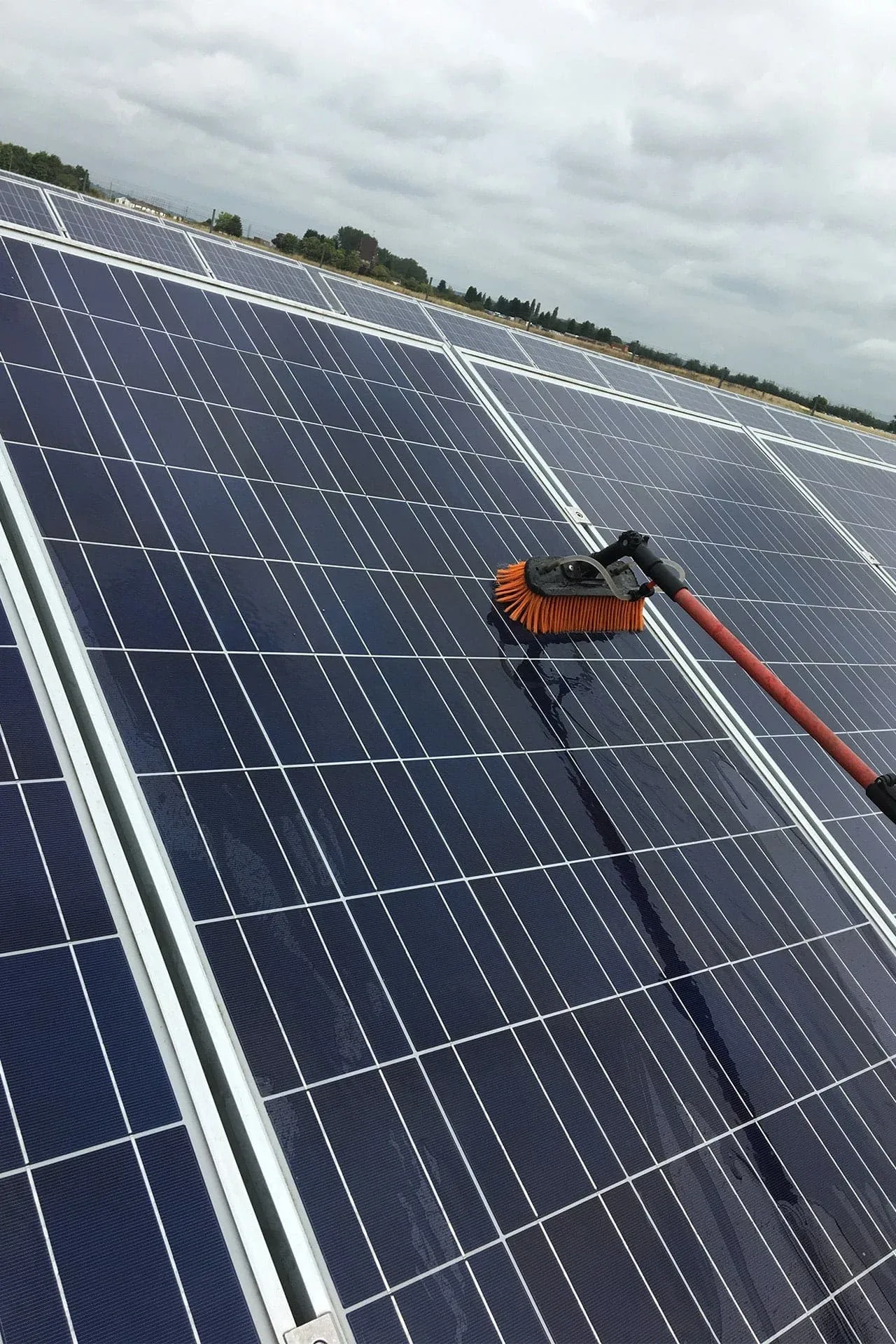 Solar panel array on a residential property