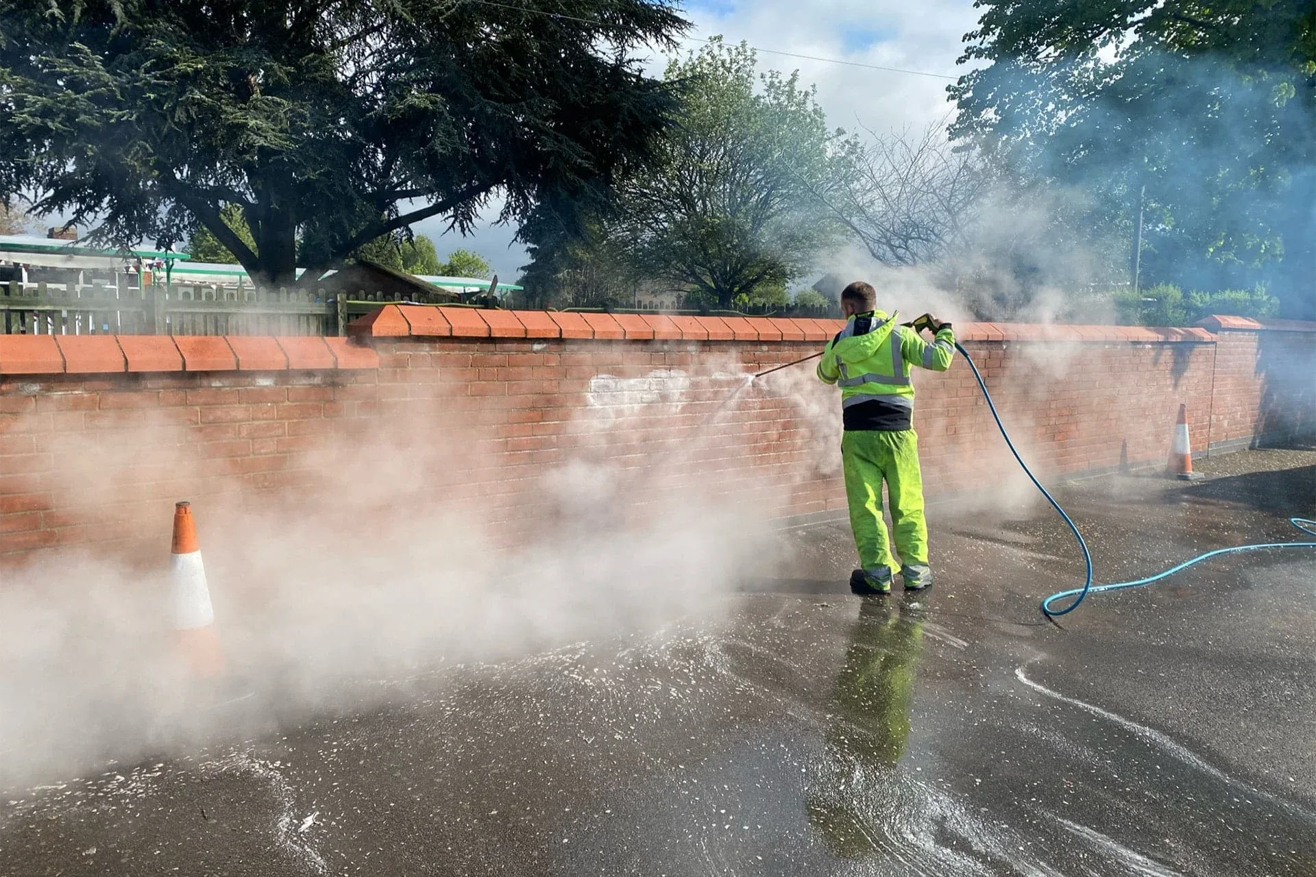 External Doff steam cleaning service by DMC Facilities Management